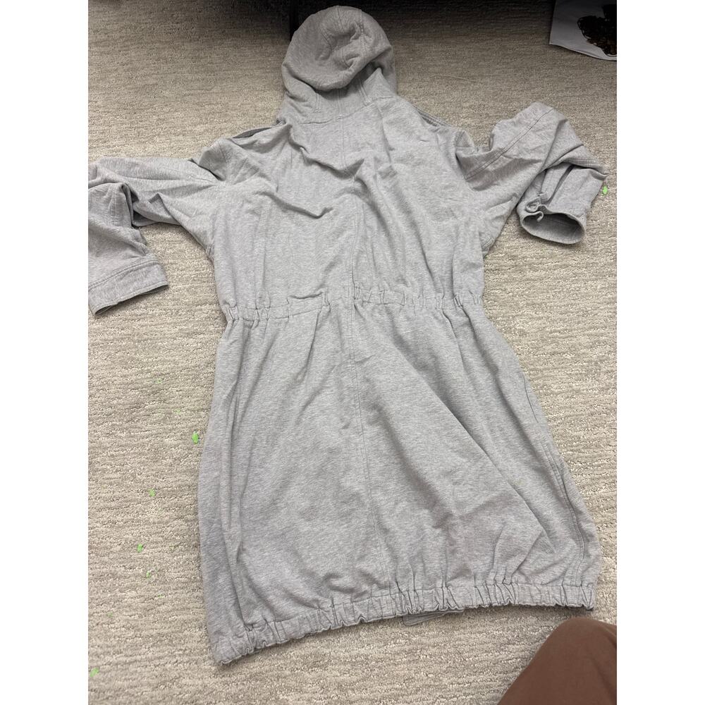 Norma Kamali Gray Hooded Utility Jacket Coat – Women’s Size M – Stretch Cotton - Picture 4 of 4